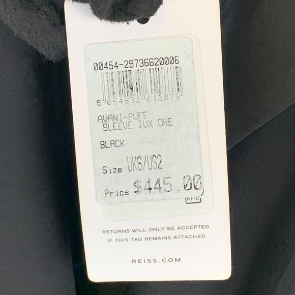 NWT REISS Avani Puff Sleeve Tuxedo Dress - Picture 8 of 10